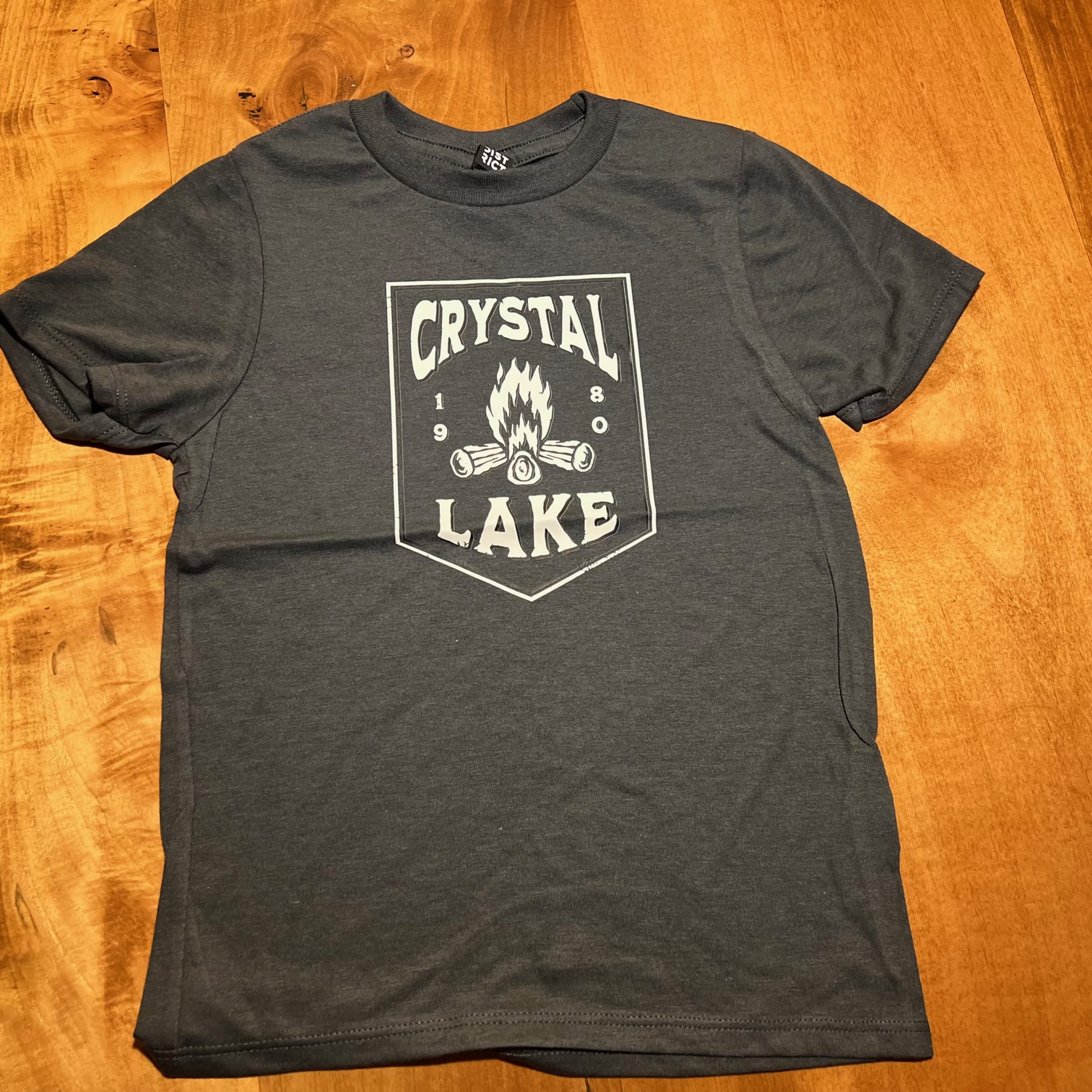 Camp Crystal Lake 1980 Campfire Youth Charcoal Grey T-shirt