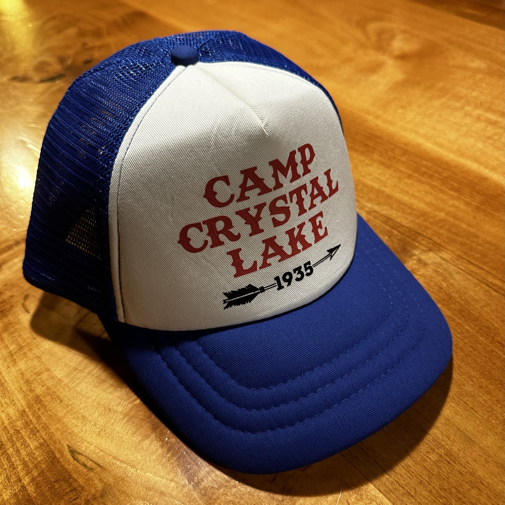 Camp Crystal Lake 1935 Arrow Blue / White Hat - Crystal Lake Tours