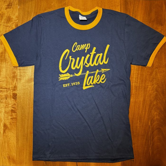 Camp Crystal Lake Navy / Gold Ringer T-Shirt - Image 2