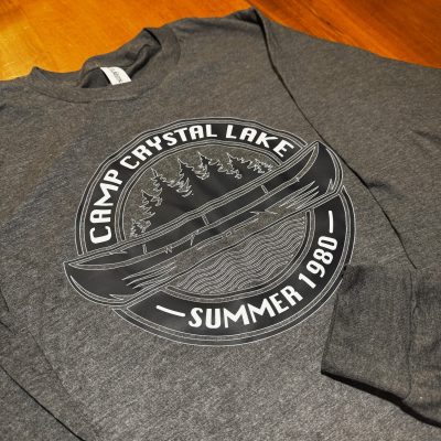 Camp Crystal Lake Summer 1980 Long Sleeve T-Shirt in Heathered Charcoal