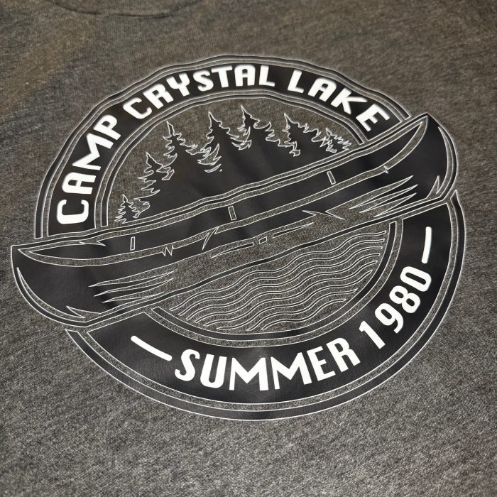 Camp Crystal Lake Summer 1980 Long Sleeve T-Shirt in Heathered Charcoal - Image 3
