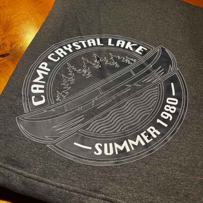 Camp Crystal Lake Summer 1980 Oversized Sweatshirt Blanket in Heathered Charcoal - Image 2