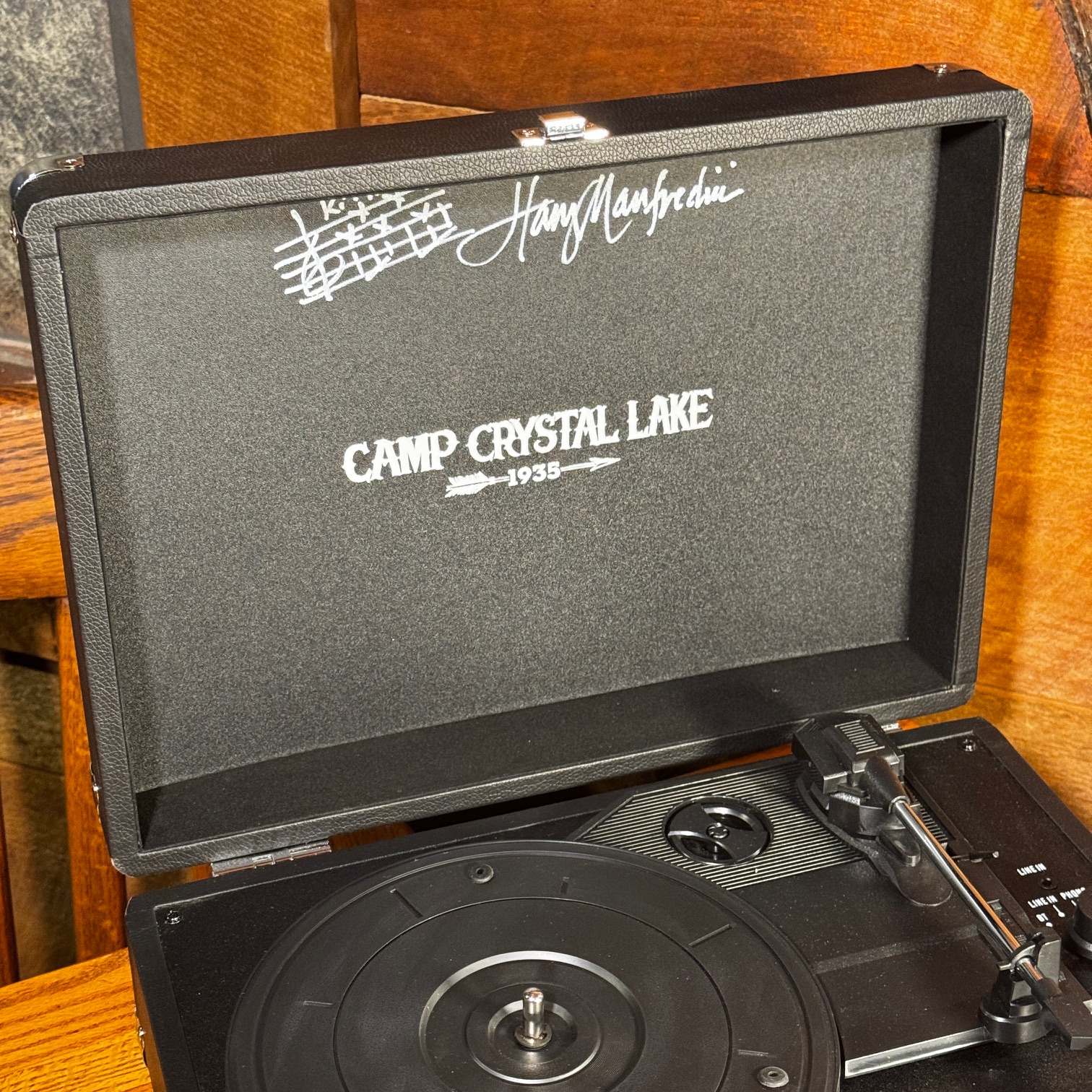 Signed Record Player - Harry Manfredini - Crystal Lake Tours