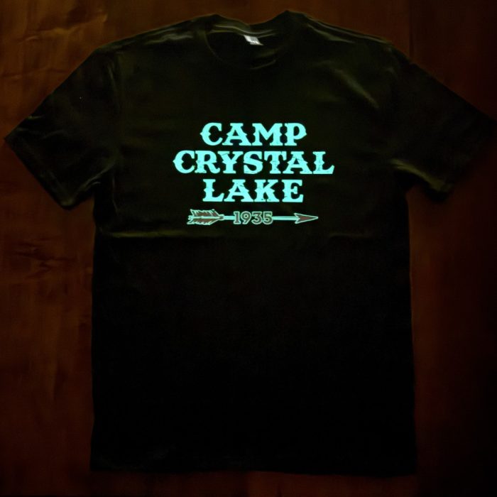 Camp Crystal Lake 1935 Glow in the Dark Black T-Shirt - Image 3