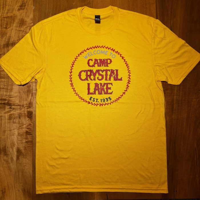 Welcome to Camp Crystal Lake Heathered Gold T-Shirt - Image 2