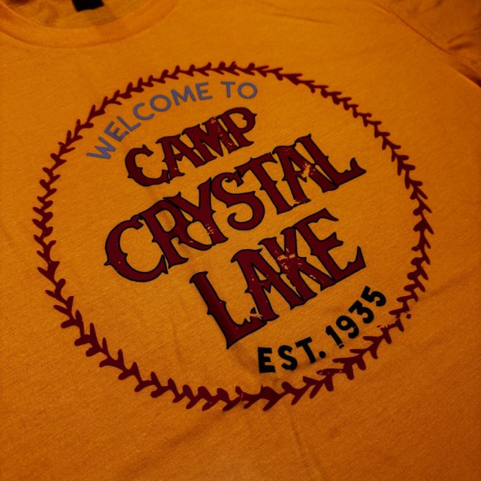 Welcome to Camp Crystal Lake Heathered Gold T-Shirt - Image 3