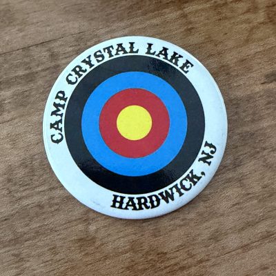 Camp Crystal Lake Archery Target 2.25" Pin Back Button