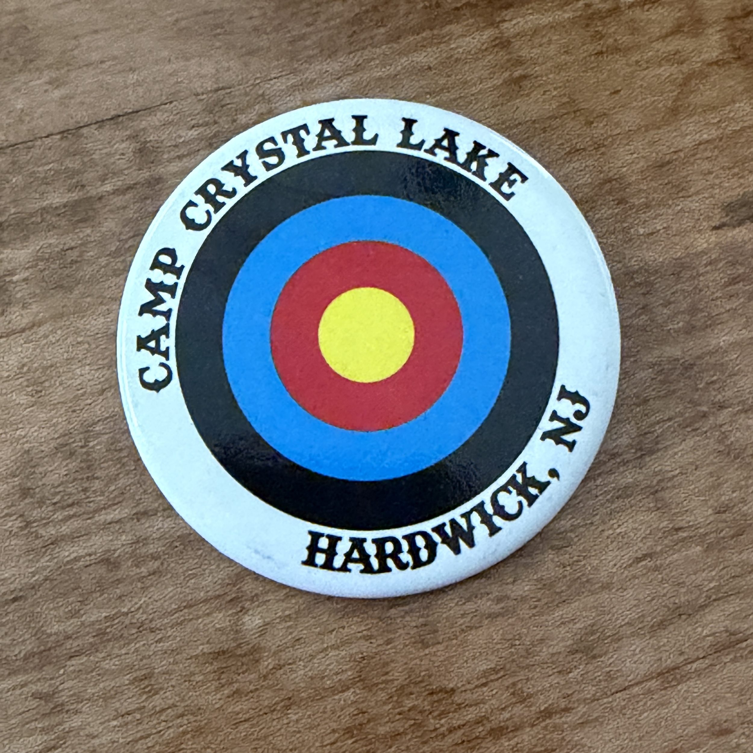 Camp Crystal Lake Archery Target 2.25" Pin Back Button